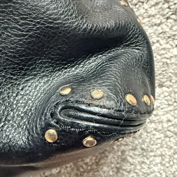 Michael Kors Black Shoulder Bag with Gold Accents - Picture 4 of 16